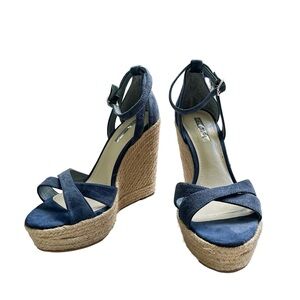 BCBGeneration Blue Wedge Sandals